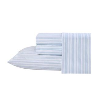 Laura Ashley Fern Blue Striped Sheet Set - King